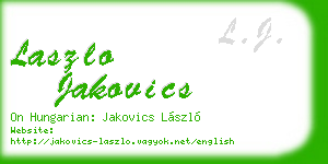 laszlo jakovics business card
